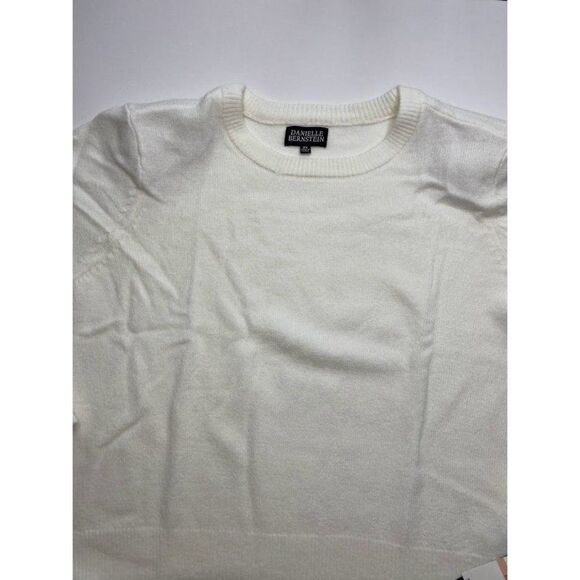 Danielle Bernstein Sweater Top White Stretchy Cozy Crewneck 2X NEW - Picture 4 of 8